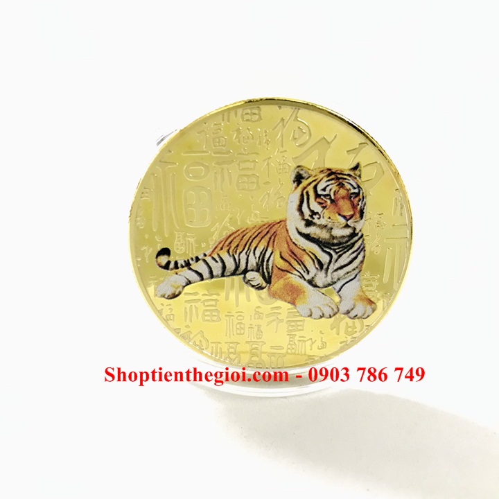 Xu Con Cọp In Màu 3D Vàng - SP005300 